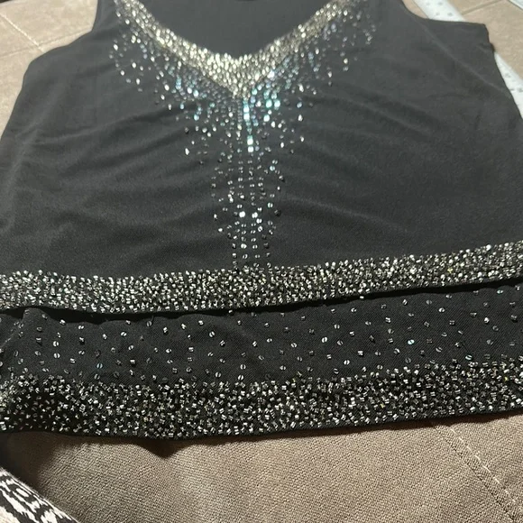 Express Black Sequin Tank Top - Picture 7 of 7